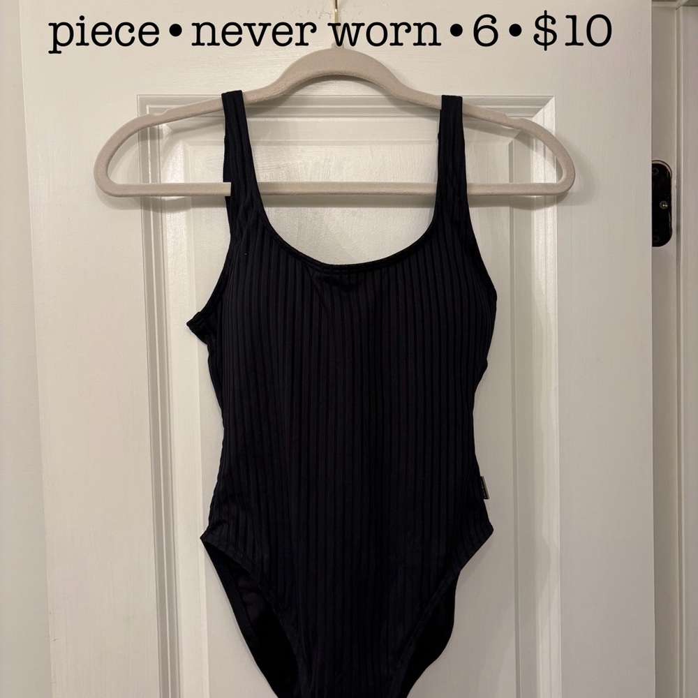 Black Ribbed Swimsuit